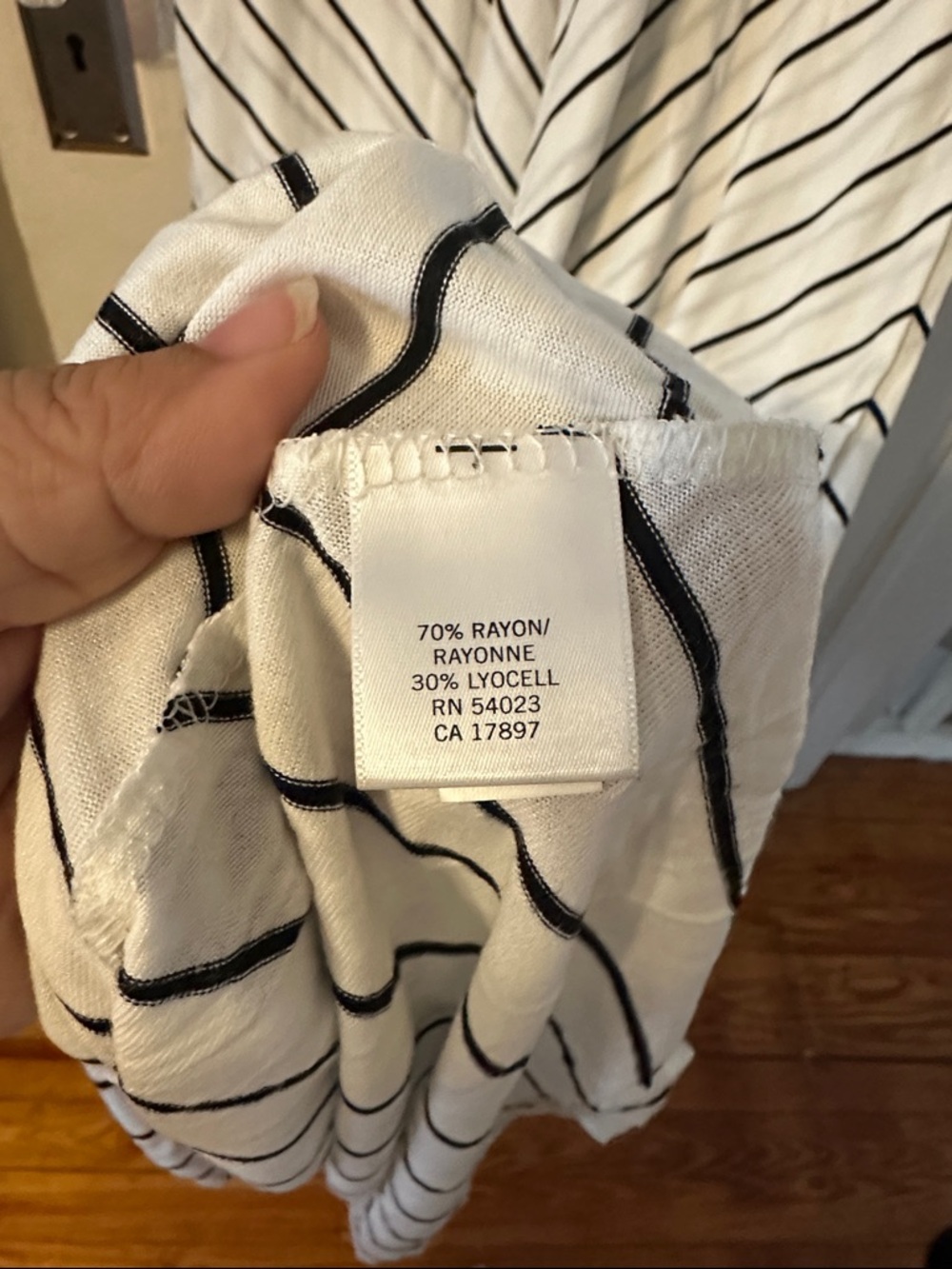 Banana Republic White Maxi Dress with Navy Stripes - Picture 3 of 4